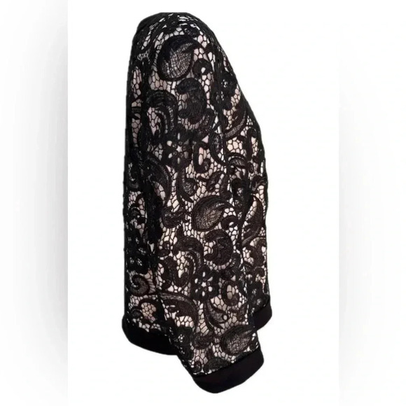 Boston Proper lace overlay elegant lined jacket - size L - Picture 3 of 12